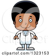 Clipart Of A Cartoon Happy Black Boy Doctor Royalty Free Vector Illustration