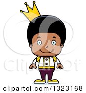 Clipart Of A Cartoon Happy Black Boy Prince Royalty Free Vector Illustration