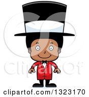 Clipart Of A Cartoon Happy Black Boy Circus Ringmaster Royalty Free Vector Illustration
