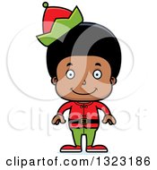 Poster, Art Print Of Cartoon Happy Black Christmas Elf Boy