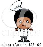 Clipart Of A Cartoon Mad Black Boy Chef Royalty Free Vector Illustration