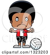Poster, Art Print Of Cartoon Mad Black Boy Volleyball Player