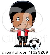 Poster, Art Print Of Cartoon Mad Black Boy Soccer Player