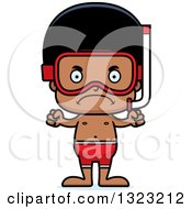 Clipart Of A Cartoon Mad Black Boy In Snorkel Gear Royalty Free Vector Illustration