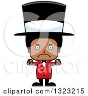 Clipart Of A Cartoon Mad Black Boy Circus Ringmaster Royalty Free Vector Illustration