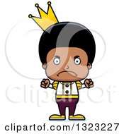 Clipart Of A Cartoon Mad Black Boy Prince Royalty Free Vector Illustration