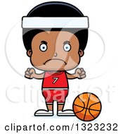 Poster, Art Print Of Cartoon Mad Black Boy Basketball Player