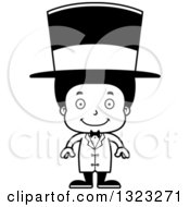 Lineart Clipart Of A Cartoon Happy Black Boy Circus Ringmaster Royalty Free Outline Vector Illustration