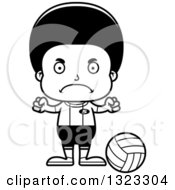 Poster, Art Print Of Cartoon Lineart Mad Black Boy Volleyball Player