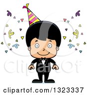 Clipart Of A Cartoon Happy Hispanic Party Boy Royalty Free Vector Illustration