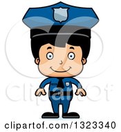 Cartoon Happy Hispanic Boy Police Officer