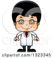 Clipart Of A Cartoon Happy Hispanic Boy Scientist Royalty Free Vector Illustration