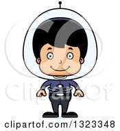 Clipart Of A Cartoon Happy Hispanic Futuristic Space Boy Royalty Free Vector Illustration