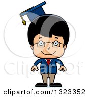 Clipart Of A Cartoon Happy Hispanic Boy Professor Royalty Free Vector Illustration