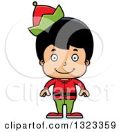 Poster, Art Print Of Cartoon Happy Hispanic Christmas Elf Boy