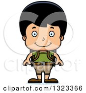 Poster, Art Print Of Cartoon Happy Hispanic Boy Hiker