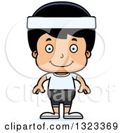 Poster, Art Print Of Cartoon Happy Hispanic Fitness Boy