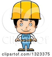 Clipart Of A Cartoon Happy Hispanic Boy Construction Worker Royalty Free Vector Illustration