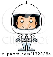 Poster, Art Print Of Cartoon Happy Hispanic Boy Astronaut