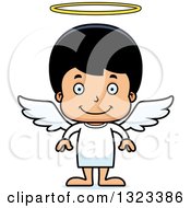 Poster, Art Print Of Cartoon Happy Hispanic Boy Angel