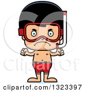 Clipart Of A Cartoon Mad Hispanic Boy In Snorkel Gear Royalty Free Vector Illustration