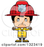 Poster, Art Print Of Cartoon Mad Hispanic Boy Firefighter