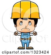 Poster, Art Print Of Cartoon Mad Hispanic Boy Construction Worker