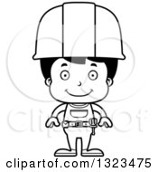 Poster, Art Print Of Cartoon Black And White Happy Hispanic Boy Construction Worker