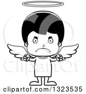 Poster, Art Print Of Cartoon Black And White Mad Hispanic Boy Angel