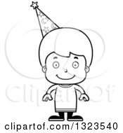 Lineart Clipart Of A Cartoon Black And White Happy Boy Wizard Royalty Free Outline Vector Illustration
