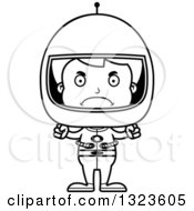 Poster, Art Print Of Cartoon Black And White Mad Boy Astronaut