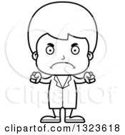 Poster, Art Print Of Cartoon Black And White Mad Boy Doctor