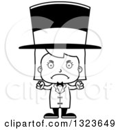 Poster, Art Print Of Cartoon Black And White Mad Girl Circus Ringmaster