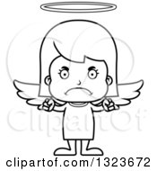 Poster, Art Print Of Cartoon Black And White Mad Girl Angel