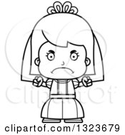 Poster, Art Print Of Cartoon Black And White Mad Girl Bride