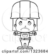 Poster, Art Print Of Cartoon Black And White Mad Girl Construction Worker