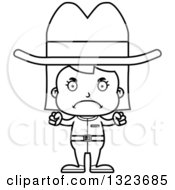 Poster, Art Print Of Cartoon Black And White Mad Cowgirl