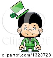 Clipart Of A Cartoon Happy St Patricks Day Chimpanzee Monkey Royalty Free Vector Illustration