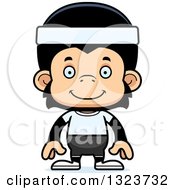 Clipart Of A Cartoon Happy Fitness Chimpanzee Monkey Royalty Free Vector Illustration