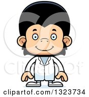 Clipart Of A Cartoon Happy Chimpanzee Monkey Doctor Royalty Free Vector Illustration