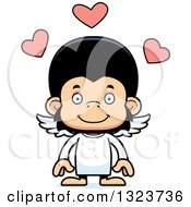 Clipart Of A Cartoon Happy Chimpanzee Monkey Cupid Royalty Free Vector Illustration