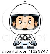 Clipart Of A Cartoon Happy Chimpanzee Monkey Astronaut Royalty Free Vector Illustration