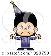 Clipart Of A Cartoon Mad Chimpanzee Monkey Wizard Royalty Free Vector Illustration by Cory Thoman