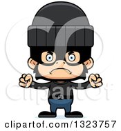 Clipart Of A Cartoon Mad Chimpanzee Monkey Robber Royalty Free Vector Illustration