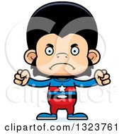 Clipart Of A Cartoon Mad Chimpanzee Monkey Super Hero Royalty Free Vector Illustration