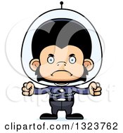 Clipart Of A Cartoon Mad Futuristic Space Chimpanzee Monkey Royalty Free Vector Illustration