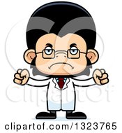 Clipart Of A Cartoon Mad Chimpanzee Monkey Scientist Royalty Free Vector Illustration