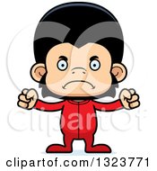 Clipart Of A Cartoon Mad Chimpanzee Monkey Wearing Pjs Royalty Free Vector Illustration