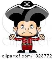 Clipart Of A Cartoon Mad Chimpanzee Monkey Pirate Royalty Free Vector Illustration