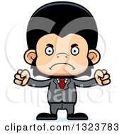 Clipart Of A Cartoon Mad Business Chimpanzee Monkey Royalty Free Vector Illustration